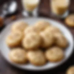 A beautifully arranged plate of nut-shaped cookies filled with sweet condensed milk.