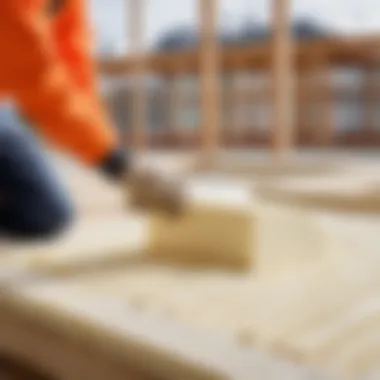 Construction site utilizing foam as insulation material