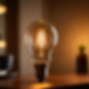 Elegant Philips Incandescent Bulb Design Elegant design of Philips incandescent bulb illuminating a cozy living space
