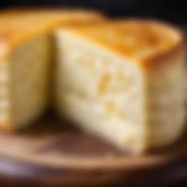 An elegant close-up of a Vatrushka with a creamy cheese filling, emphasizing its texture and taste.