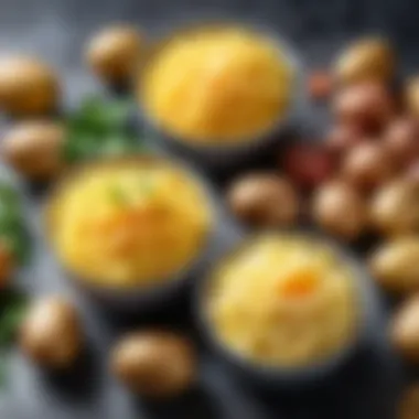 An assortment of various potato mashers displayed together.