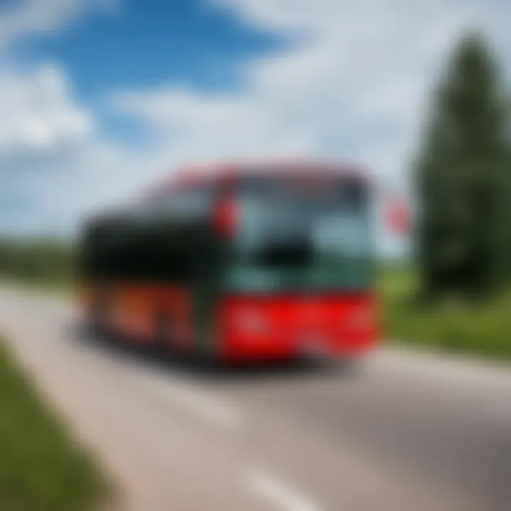 A bus traveling on the route between Pushkino and Krasnoarmeysk