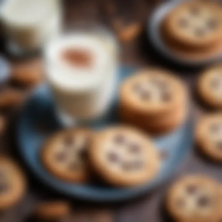 A collection of traditional and modern recipes featuring warm milk and cookies, beautifully presented.