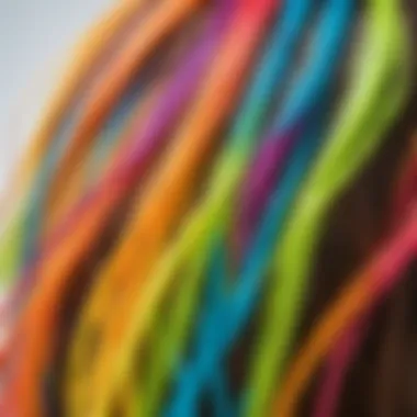 A close-up of hair tangled with colorful slime, showcasing the challenge of removal.