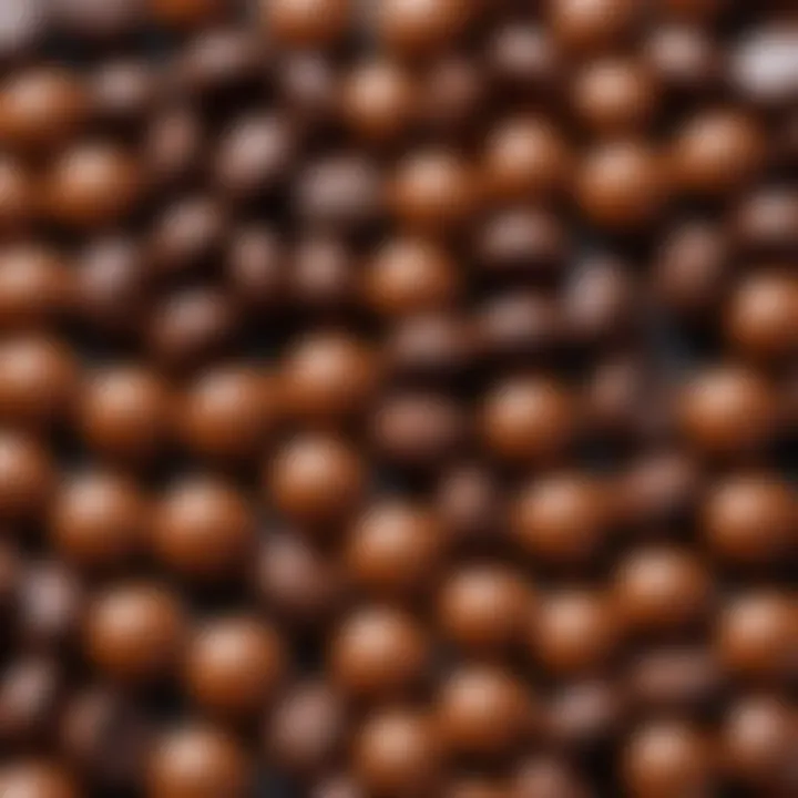 A close-up of rich ingredients used in mocha candies