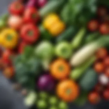 Close-up of ripe vegetables ready for juicing