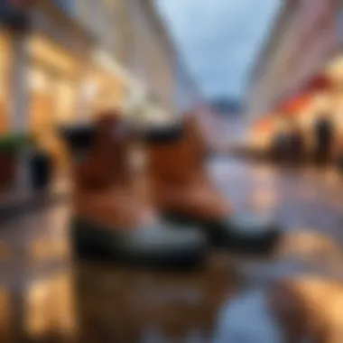 Map highlighting key retailers for rubber boots