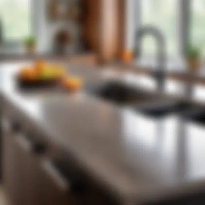 Transformative adhesive film applied on a kitchen countertop