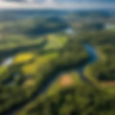 Aerial view of the Serghach landscape showcasing its natural beauty and diverse ecosystems.