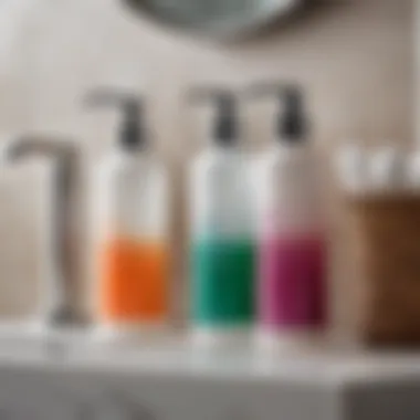 Functional shampoo dispenser in a bathroom setting