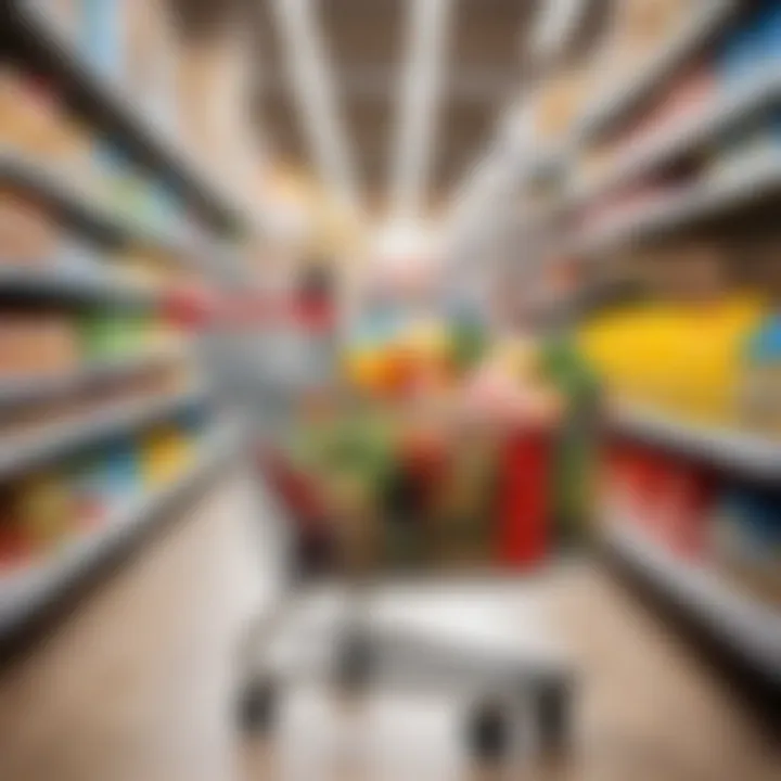 Shopping cart filled with products