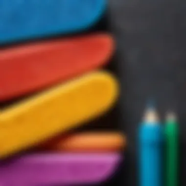 Close-up view of the texture and material of silicone pencil cases