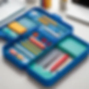 Organizing Stationery with Silicone Pencil Cases A user organizing stationery items within a silicone pencil case