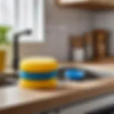 Flexible silicone sponge in a kitchen setting