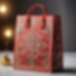 A beautifully crafted small gift bag adorned with intricate patterns