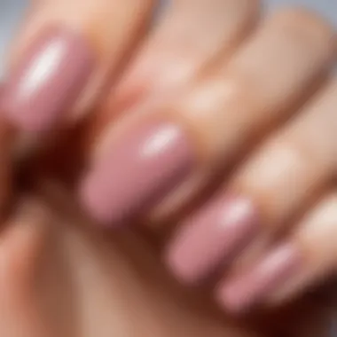 Demonstration of smooth nail surface after buffing