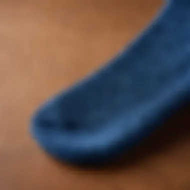 Close-up of high-quality sock materials, highlighting texture and durability.