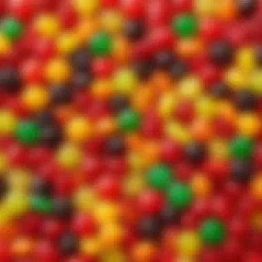 Diverse Spectrum of Sour Candies A vibrant display of assorted sour candies showcasing their unique colors and textures.