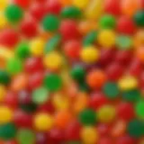 Colorful assortment of sour gummies showcasing their tangy flavors