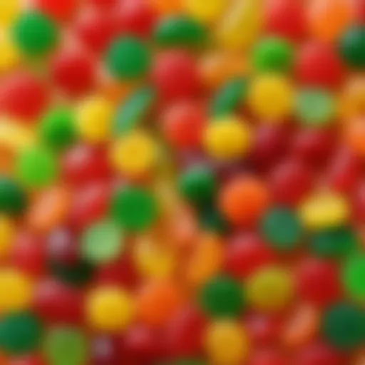 Colorful assortment of sour gummies showcasing their tangy flavors
