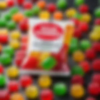 Marketing strategies illustrated through promotional materials for sour gummies