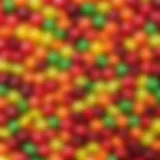 A colorful assortment of sour Skittles showcasing their vibrant hues