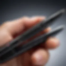 Close-up view of a spy pen showcasing its lens