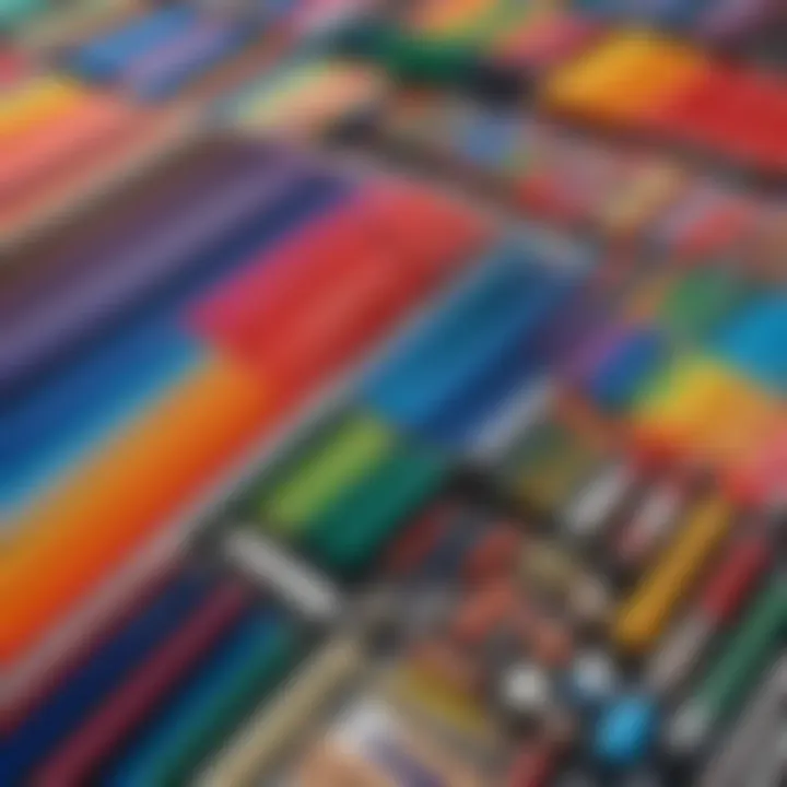 Colorful assortment of stationery products