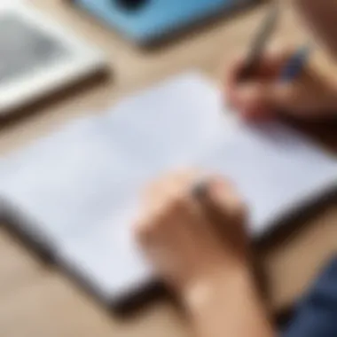 Note-Taking with a Grid Notebook A student using a grid notebook for effective note-taking