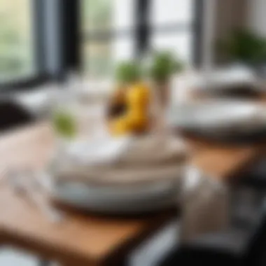 Practical Application of Napkins in Modern Dining A stylish dining room showcasing practical napkin use.