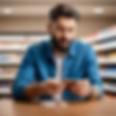 A thoughtful individual examining a bottle of tablets