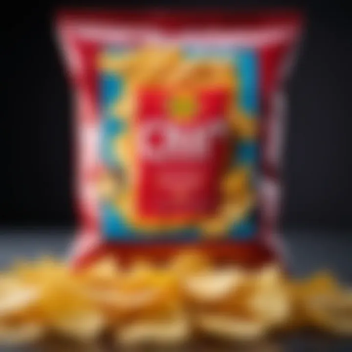 A close-up of a large bag of chips showcasing its bold flavors and packaging design.