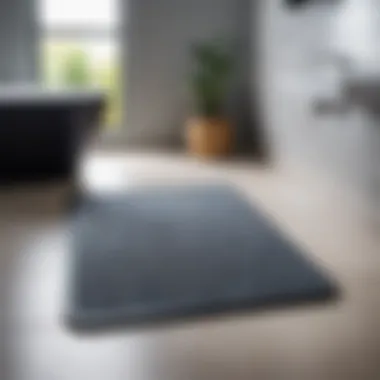 Rubber bath mat placed in a serene bathroom setting