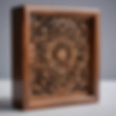 Elegant wooden earring holder showcasing intricate design