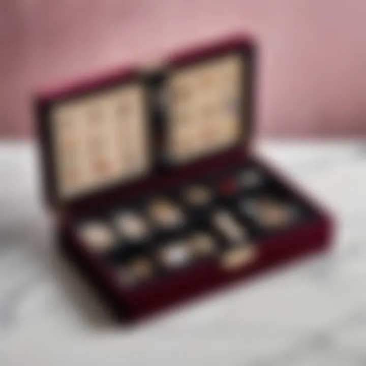 Luxurious velvet earring organizer with compartments