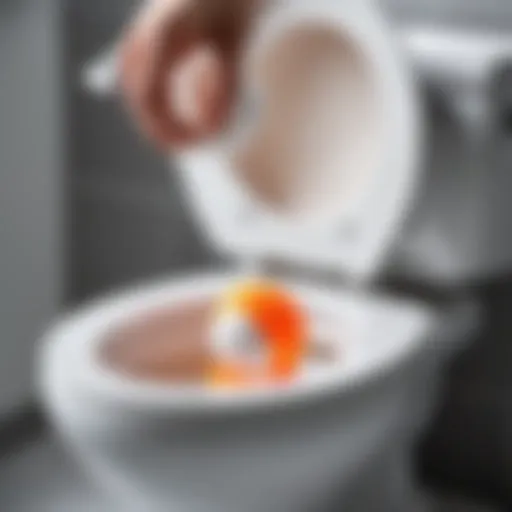 Bref toilet ball in a clean toilet bowl