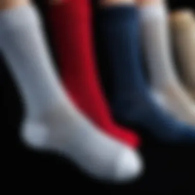 Comparison of Sock Materials Diverse sock materials displayed for comparison
