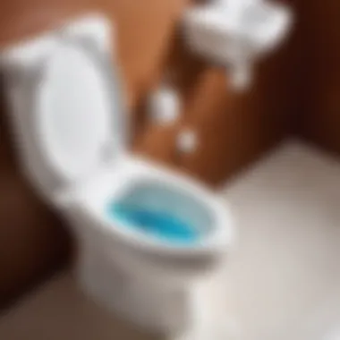 A sparkling clean toilet bowl after using a cleaning spray, highlighting effectiveness.