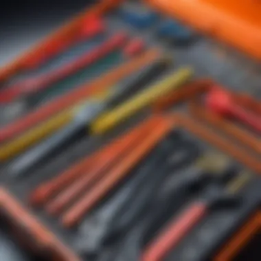 A toolbox containing various types of cable ties