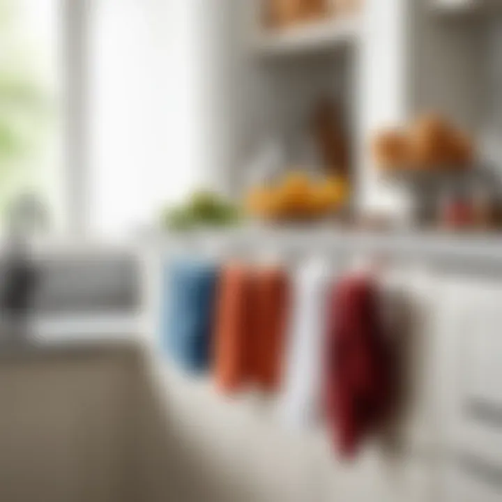 Various towel clips displayed on a kitchen counter