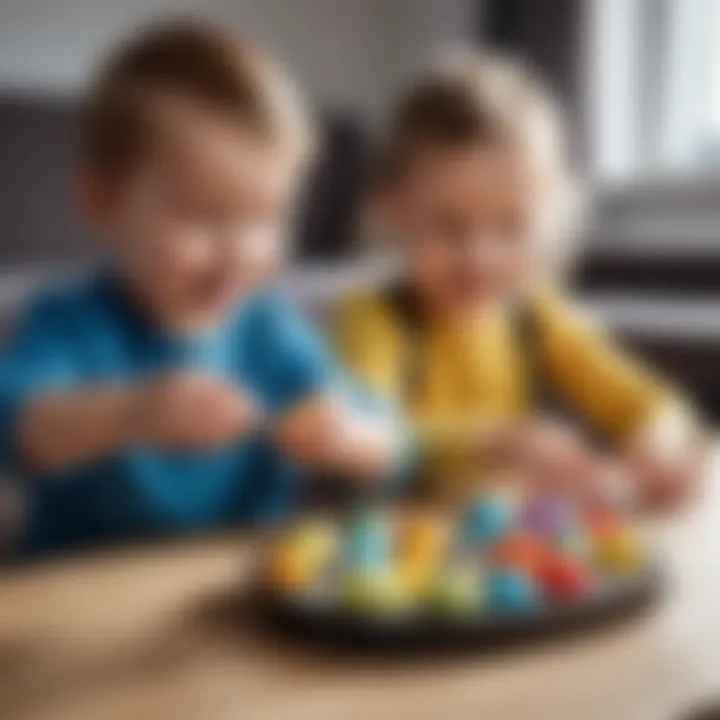 Children playing with hatching toys