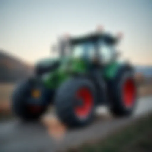 Detailed view of a modern tractor showcasing advanced technology