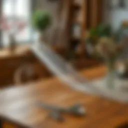 Transparent furniture film protecting a wooden table