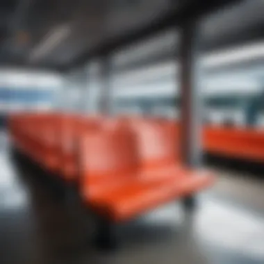 Comfortable seating area in a bus terminal