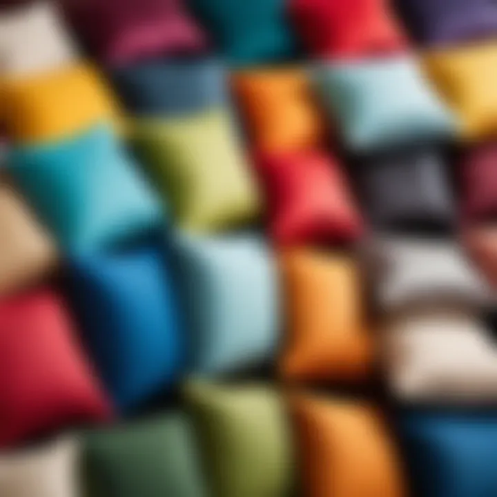 Trendy color palette showcasing popular design trends for cushion covers