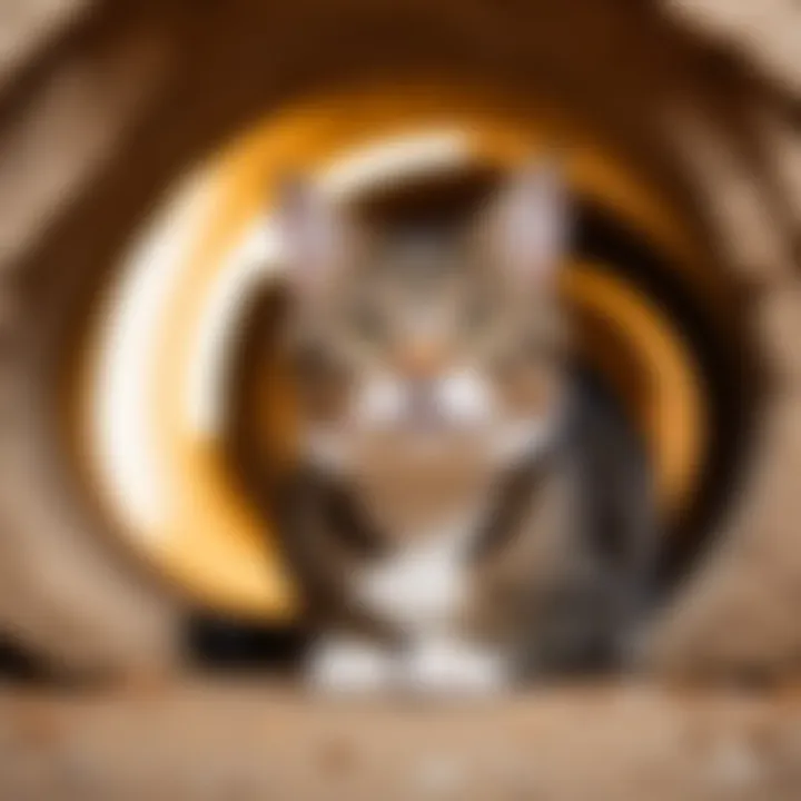 Cat enjoying a tunnel environment