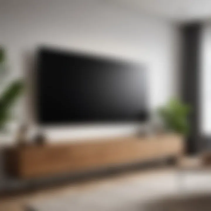 Aesthetic appeal of a long TV mount in a living room