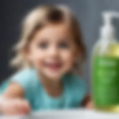 Visual representation of the safety features of Umka liquid soap for kids