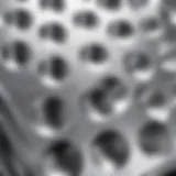 Close-up view of aluminum baking mold showcasing its texture and durability