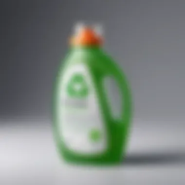 Eco-friendly laundry gel packaging with recycling symbol